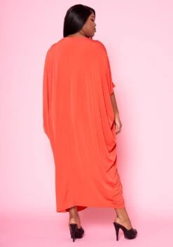 Plus Size Ruched Dolman Sleeve Maxi Dress -Mini Dress Store 2022481 003 4