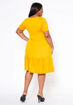 Plus Size Effortless Ruffled Fit & Flare Dress -Mini Dress Store 2022516 002 3