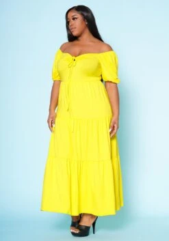 Plus Size Off Shoulder Fit & Flare Maxi Dress -Mini Dress Store 2022517 001 2