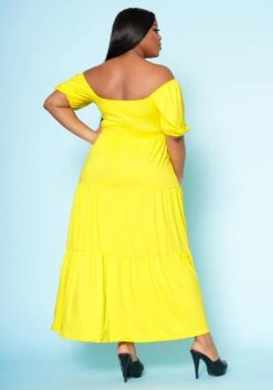 Plus Size Off Shoulder Fit & Flare Maxi Dress -Mini Dress Store 2022517 001 3