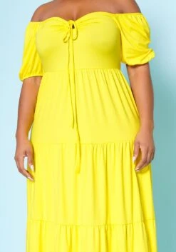 Plus Size Off Shoulder Fit & Flare Maxi Dress -Mini Dress Store 2022517 001 4
