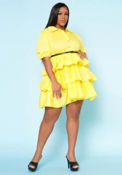 Plus Size Ruffle Tiered Flare Mini Dress -Mini Dress Store 2022518 002 2