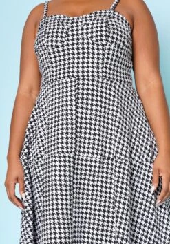 Plus Size Houndstooth Print Maxi Dress -Mini Dress Store 2022520 001 5