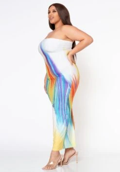 Plus Size Sunset Views Multi Print Tube Maxi Dress -Mini Dress Store 2022539 002 2