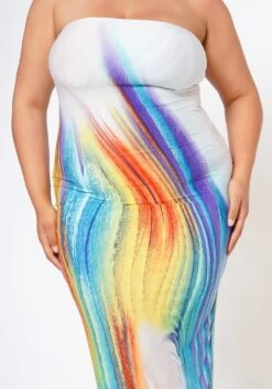 Plus Size Sunset Views Multi Print Tube Maxi Dress -Mini Dress Store 2022539 002 4