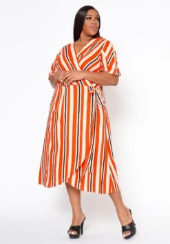Plus Size Puff Sleeve Wrap Dress -Mini Dress Store 2022548 001 2