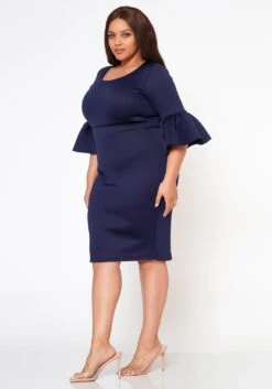 Plus Size Form Fitting Scuba Dress -Mini Dress Store 2022565 003 4