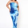 Plus Size Tie Dye Tube Maxi Dress