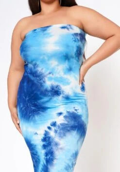 Plus Size Tie Dye Tube Maxi Dress -Mini Dress Store 2022576 002 4
