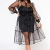 Plus Size Top Trend Sheer Button Front Fit & Flare Dress 1 Plus Size Top Trend Sheer Button Front Fit & Flare Dress -Mini Dress Store 2022579 001 1
