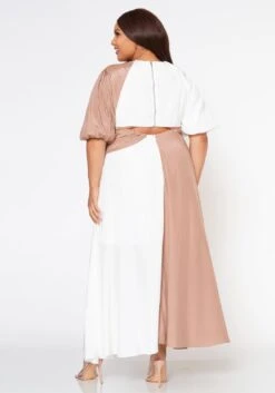 Plus Size Color Splice Fit & Flare Maxi Dress -Mini Dress Store 2022602 001 4