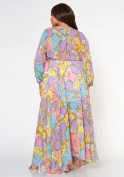 Plus Size Multi Chainlink Pattern Fit & Flare Maxi Dress -Mini Dress Store 2022606 001 3