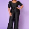 Plus Size Sweetheart Neck Satin Jumpsuit -Mini Dress Store 2022654 001 0