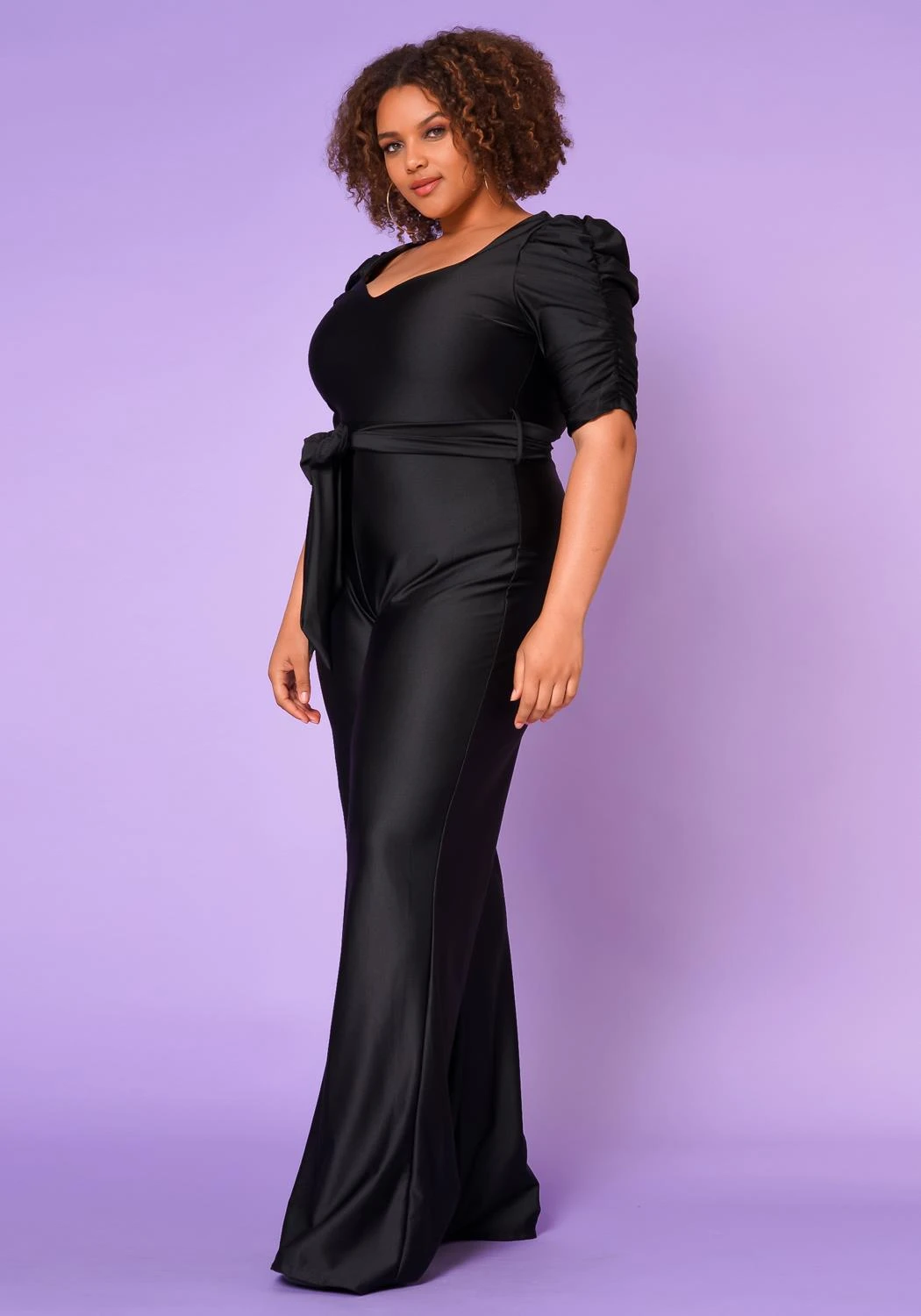 Plus Size Sweetheart Neck Satin Jumpsuit 6 Plus Size Sweetheart Neck Satin Jumpsuit - Image 4
