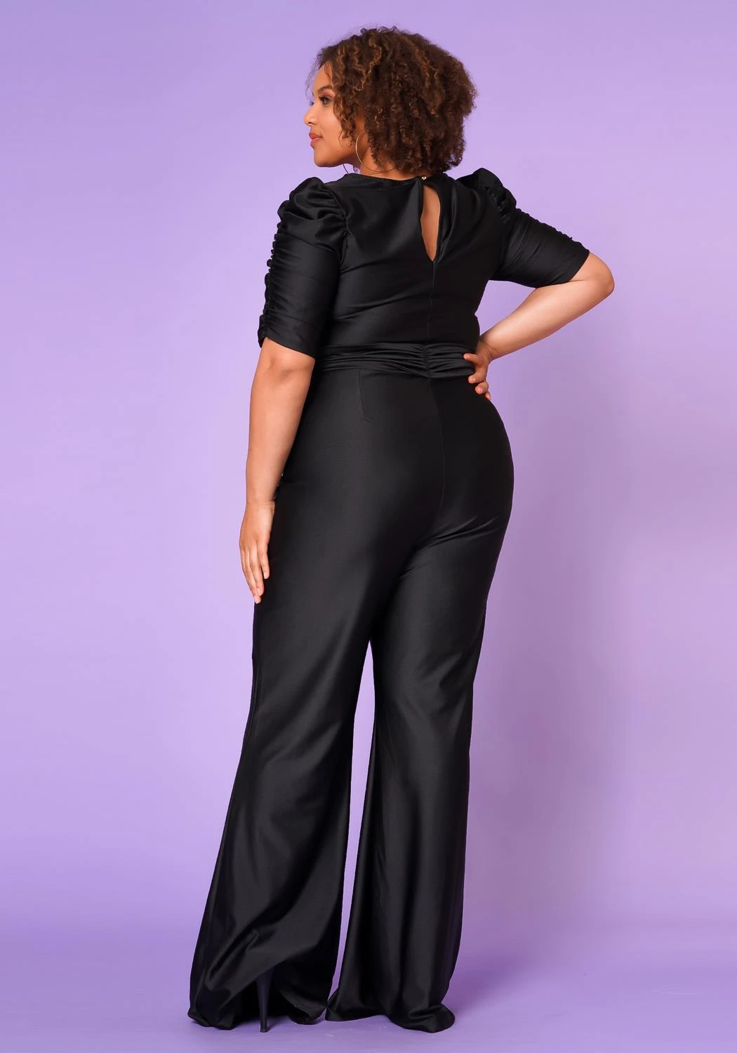 Plus Size Sweetheart Neck Satin Jumpsuit 7 Plus Size Sweetheart Neck Satin Jumpsuit - Image 5