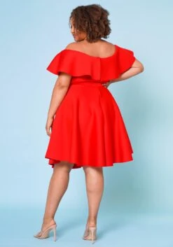 Plus Size Off Shoulder Ruffle Hem Dress -Mini Dress Store 2022662 002 4
